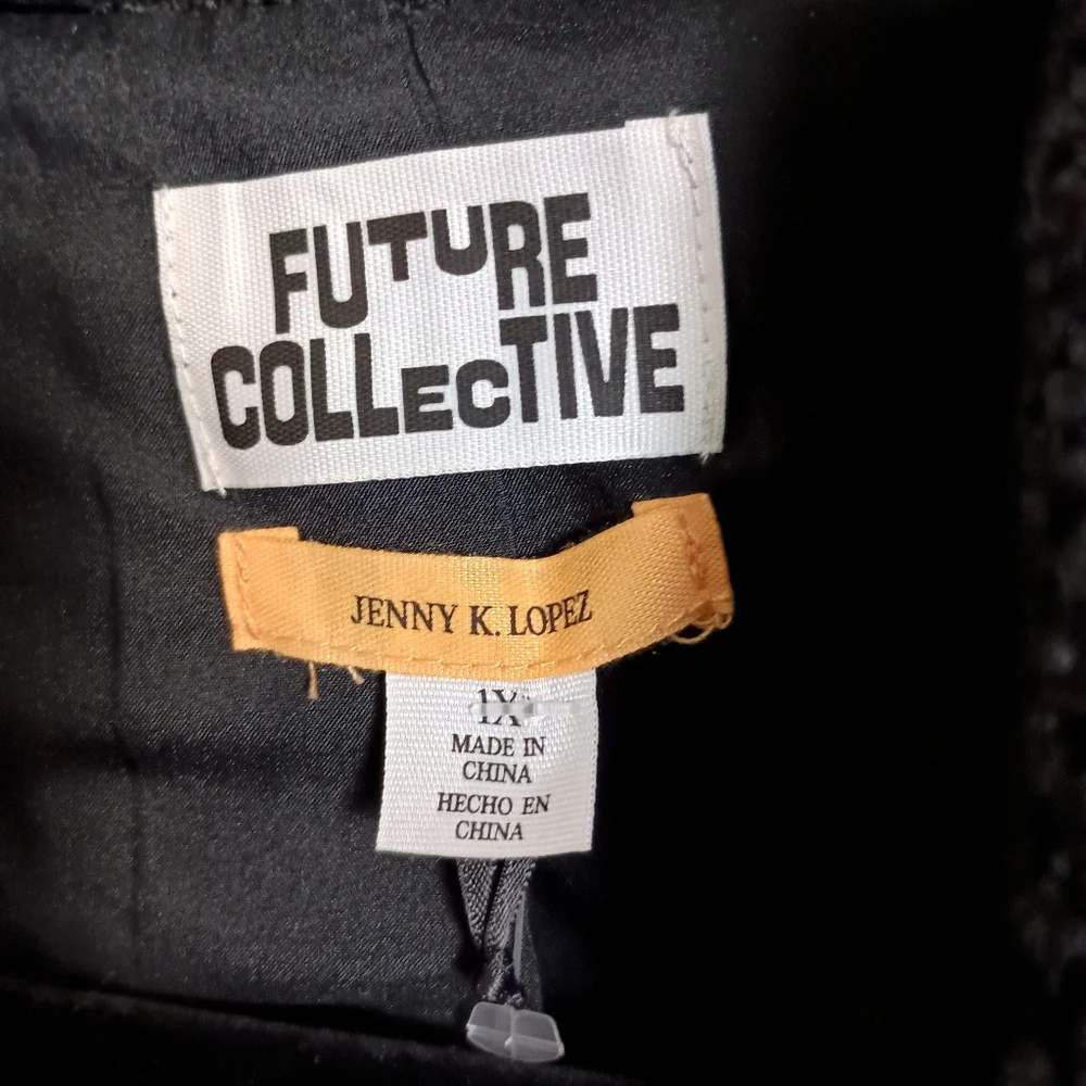 Future Collective x Jenny K. Lopez Bouclé Frayed Edge Blazer – Size 1X - Picture 11 of 12